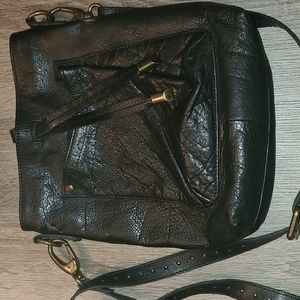 Black leather Latico crossbody